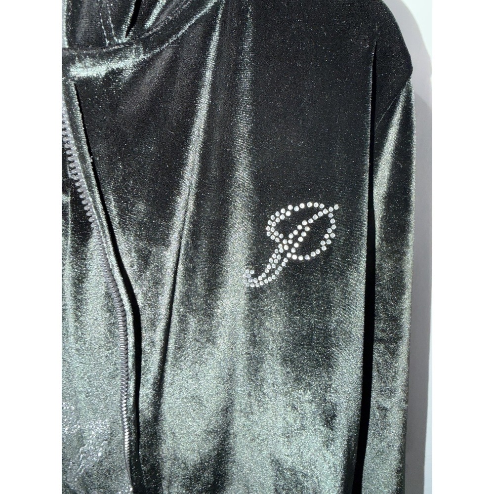 VtG Y2K PINK Victoria's Secret Velour Sweatsuit Set Black Hoodie Sz S Pants Sz M - Picture 3 of 11